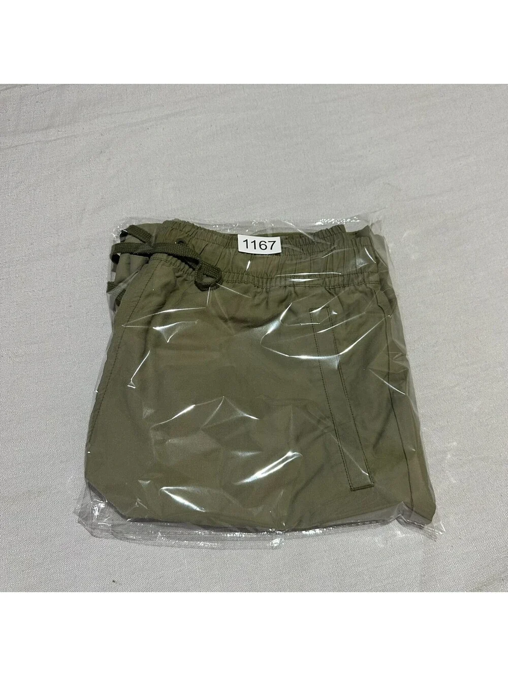 Nike Shorts Large L Olive Green Men Woven Drawstring Embroidered Casual